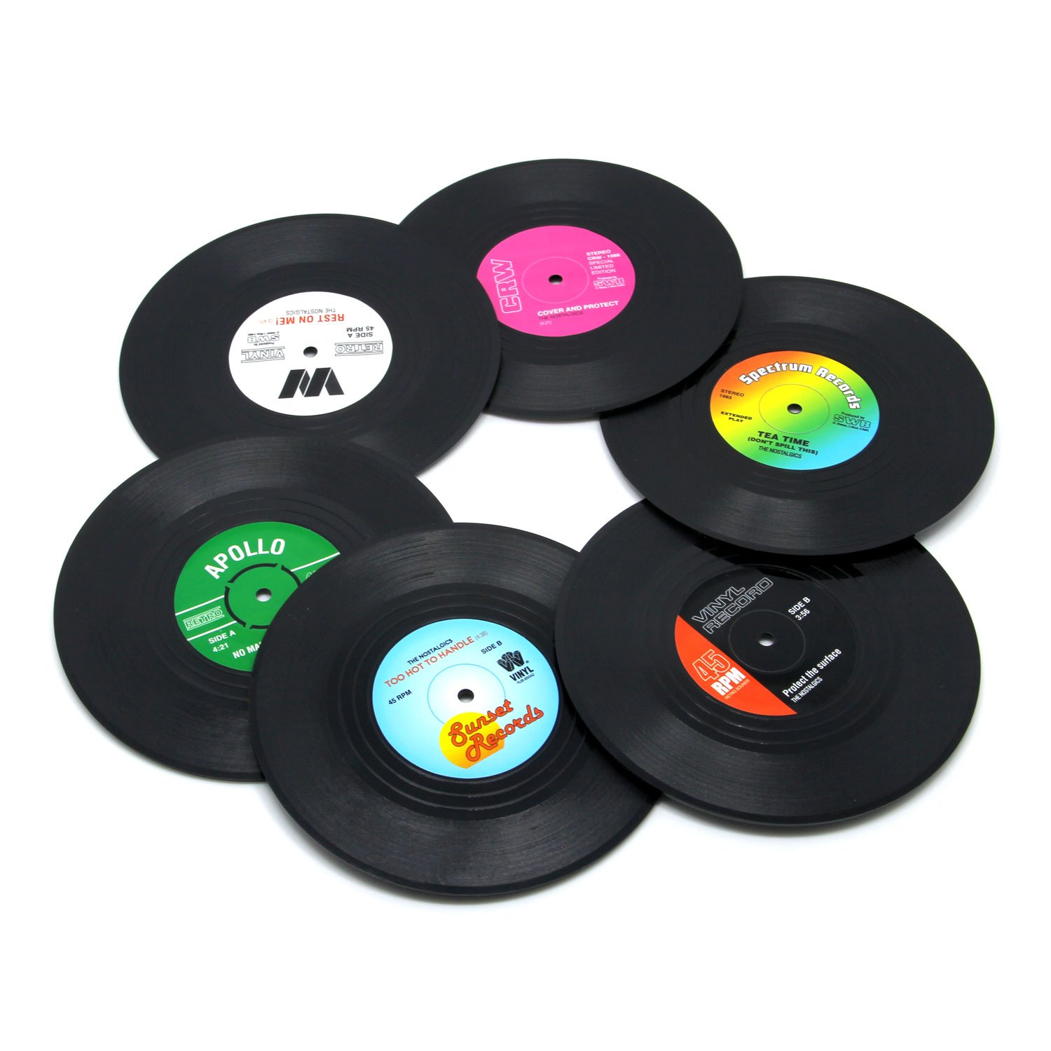 Set de 5 Posavasos de Vinilo Retro - Imagen 2